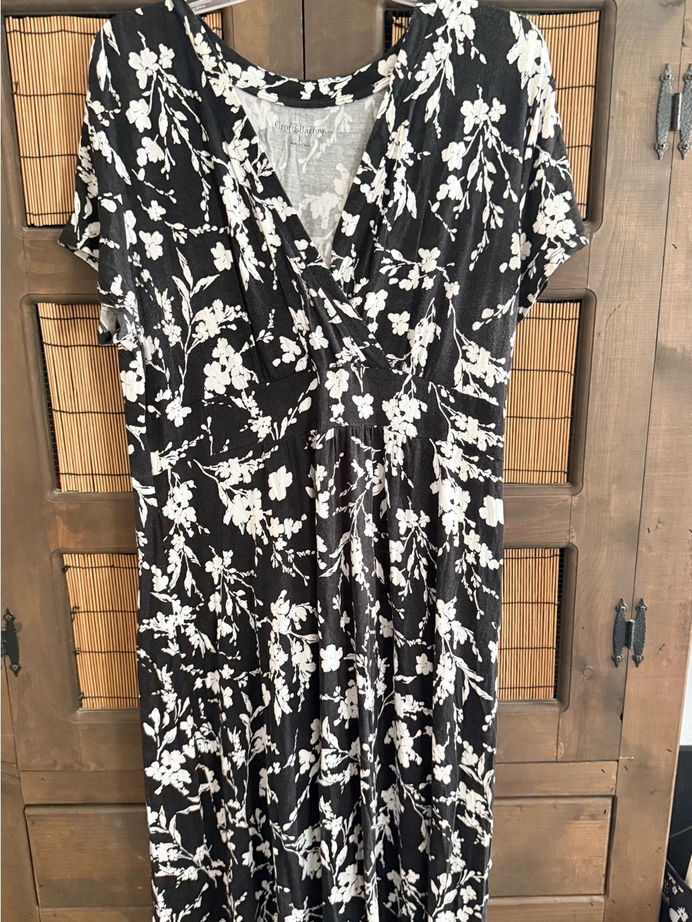 Croft & Barrow- Black & White Floral Maxi Dress